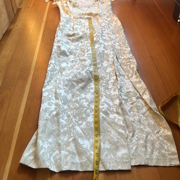 Vintage Lace Neckline Floor Length Gunne Sax Jessica McClintock Dress - Picture 9 of 12